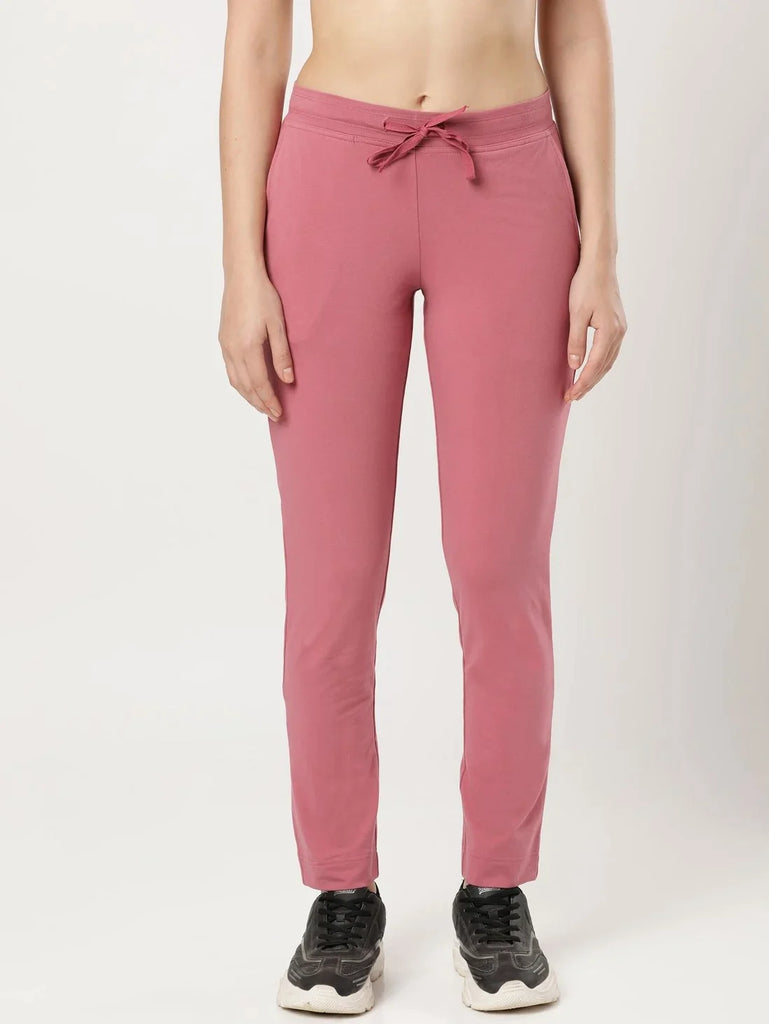 Rose Wine Slim Fit JOCKEY Women's Trackpants 