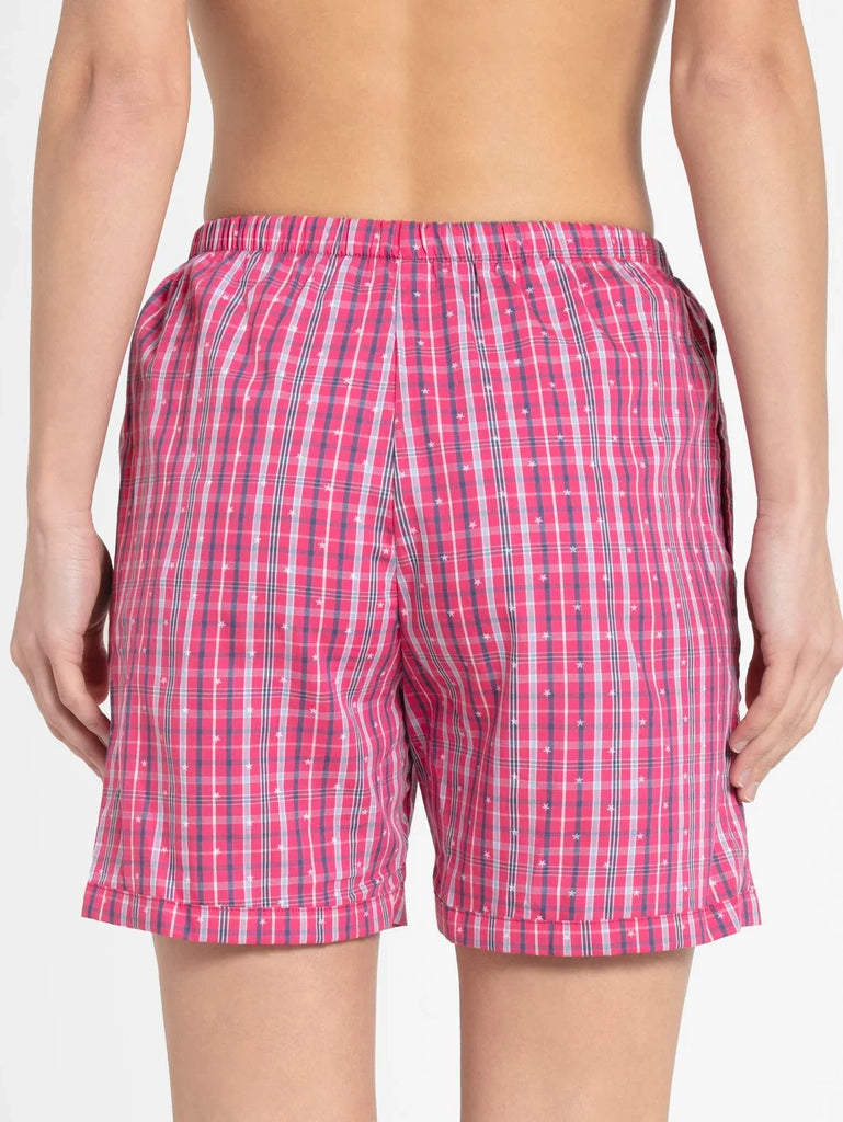 Ruby Assorted Checks JOCKEY Women's Relaxed Fit Checkered Shorts