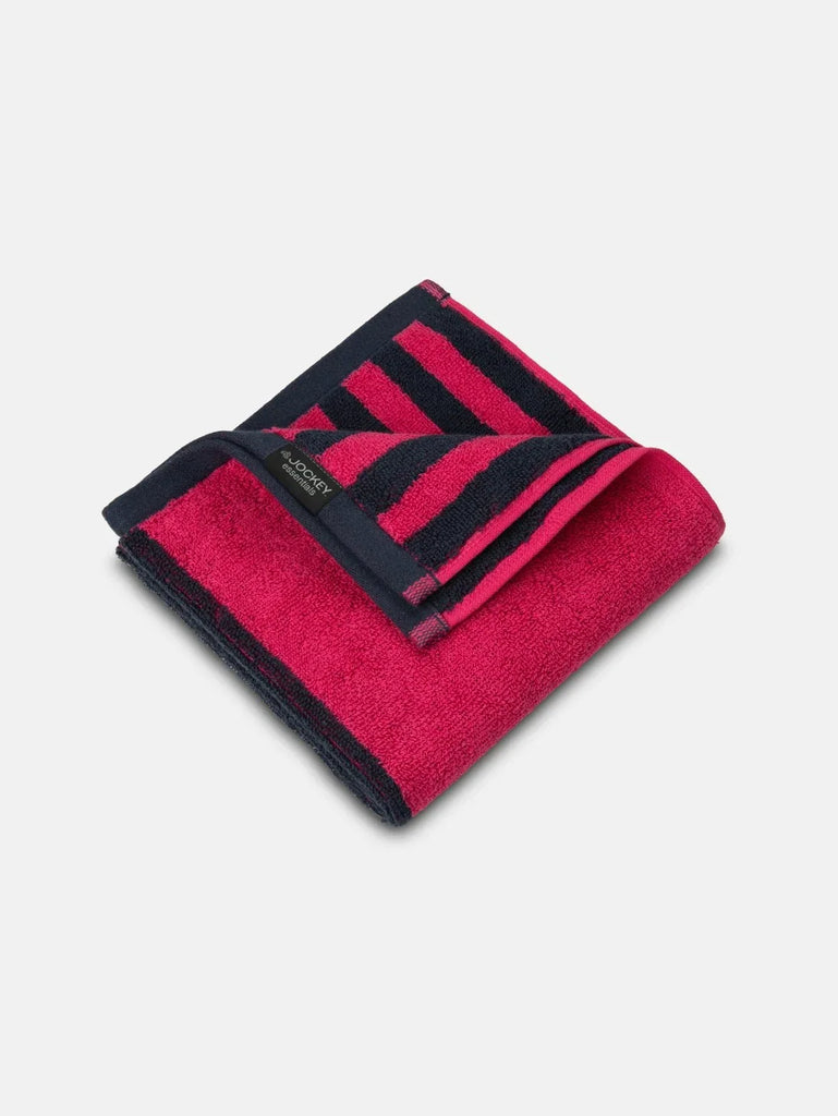 Ruby Jockey Cotton Terry Ultrasoft and Durable Striped Gym Towel (Pack of 2)