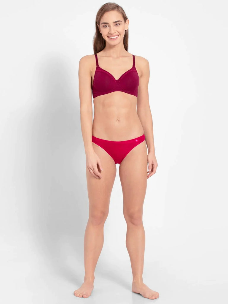 Sangria Red JOCKEY Women's Low Waist Bikini.