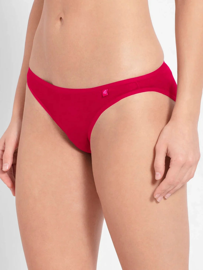 Sangria Red JOCKEY Women's Low Waist Bikini.