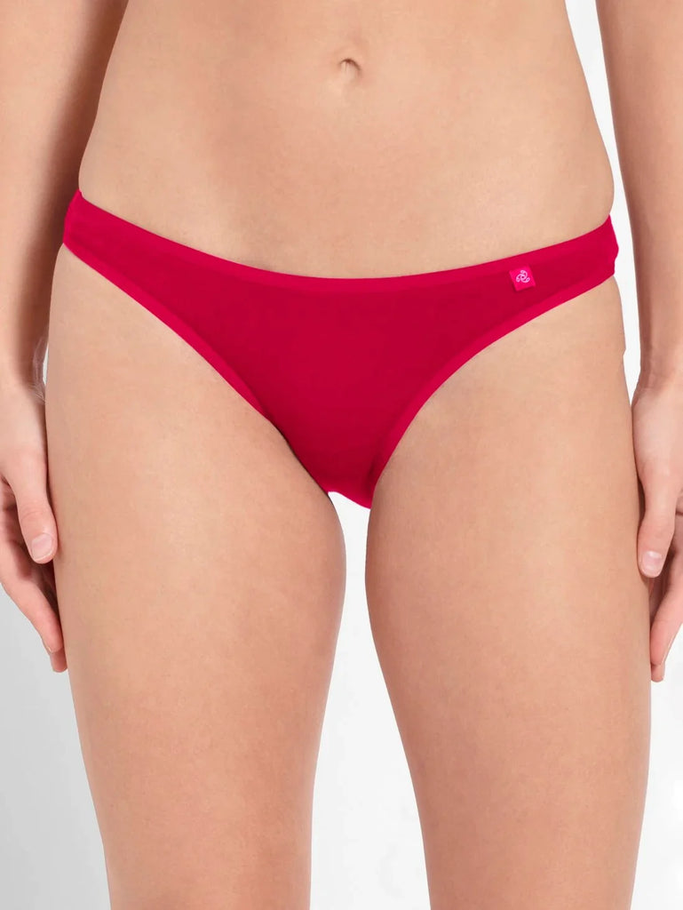 Sangria Red JOCKEY Women's Low Waist Bikini.