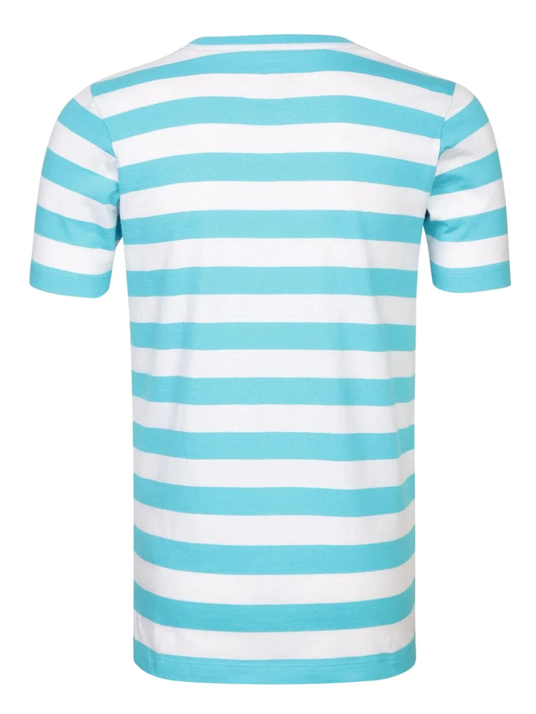 Scuba blue/white JOCKEY Boy's Striped Half Sleeve T-Shirt