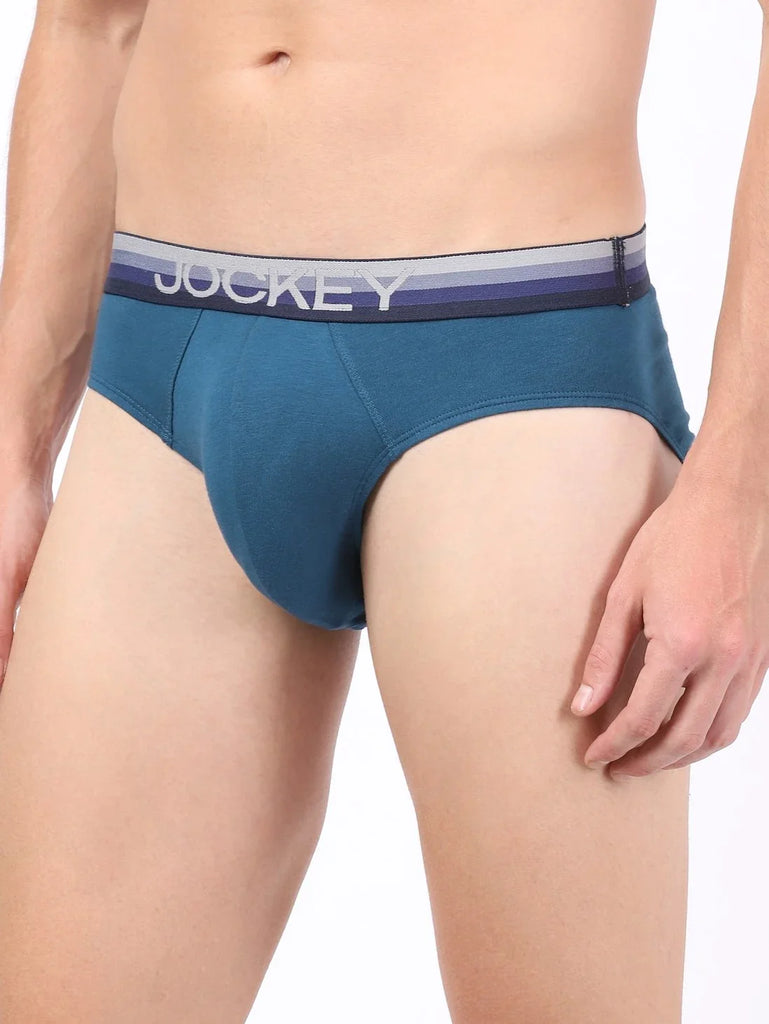 Seaport Teal Solid Jockey Brief Underwear Men