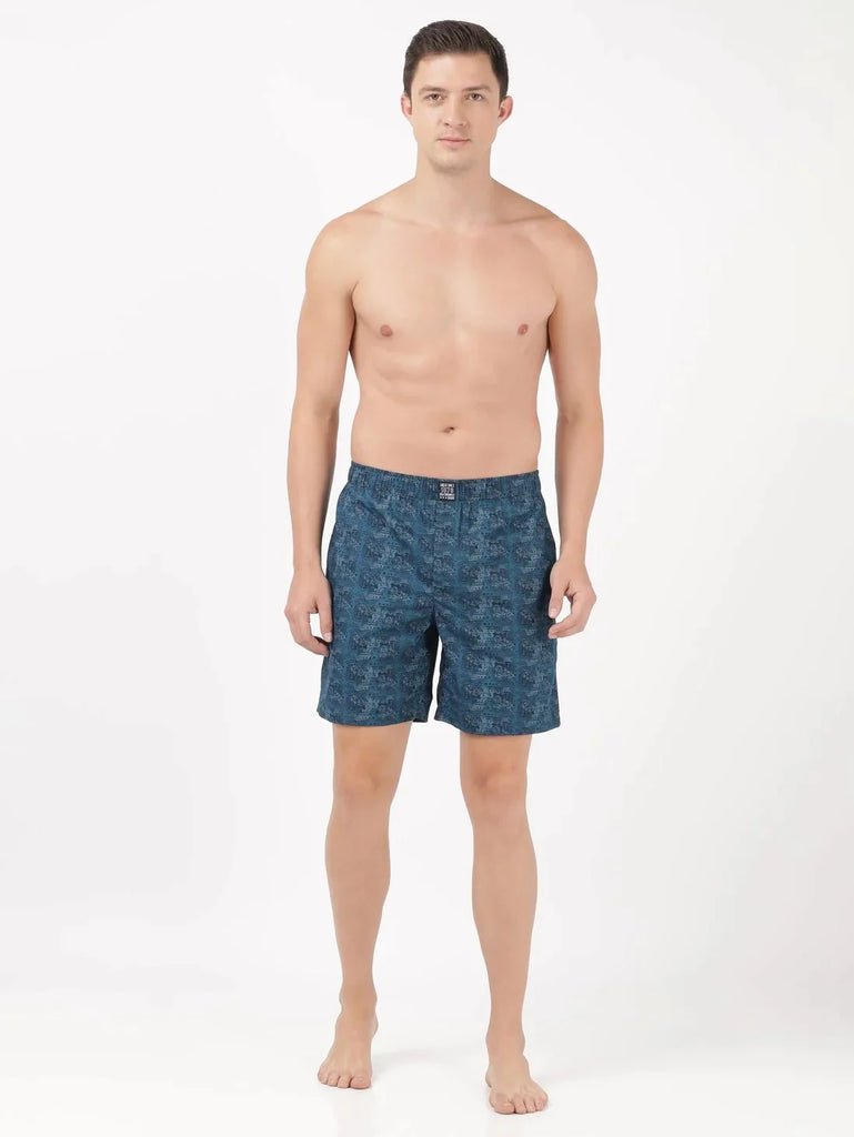 Seaport Teal JOCKEY Men's Printed Boxer Shorts