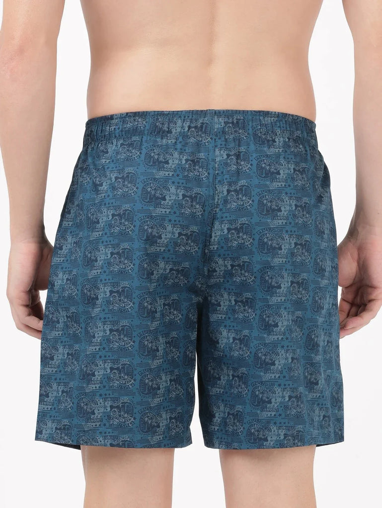 Seaport Teal  JOCKEY Men's Printed Boxer Shorts
