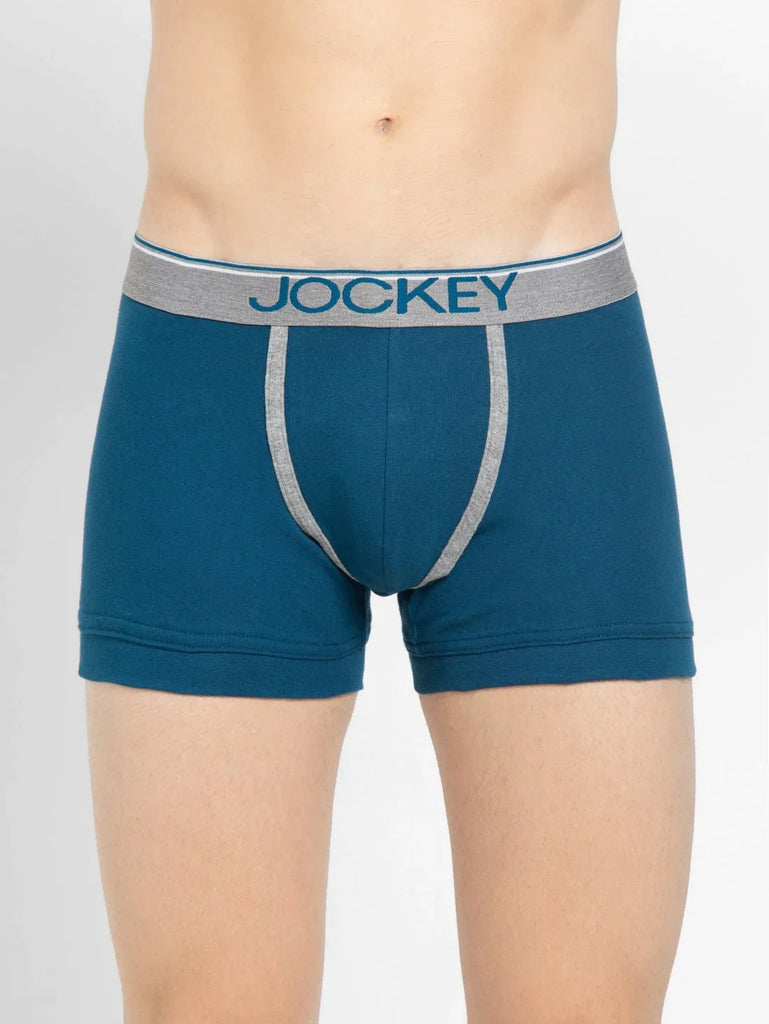 Seaport TealJockey Cotton rib Solid Trunk Underwear For Men