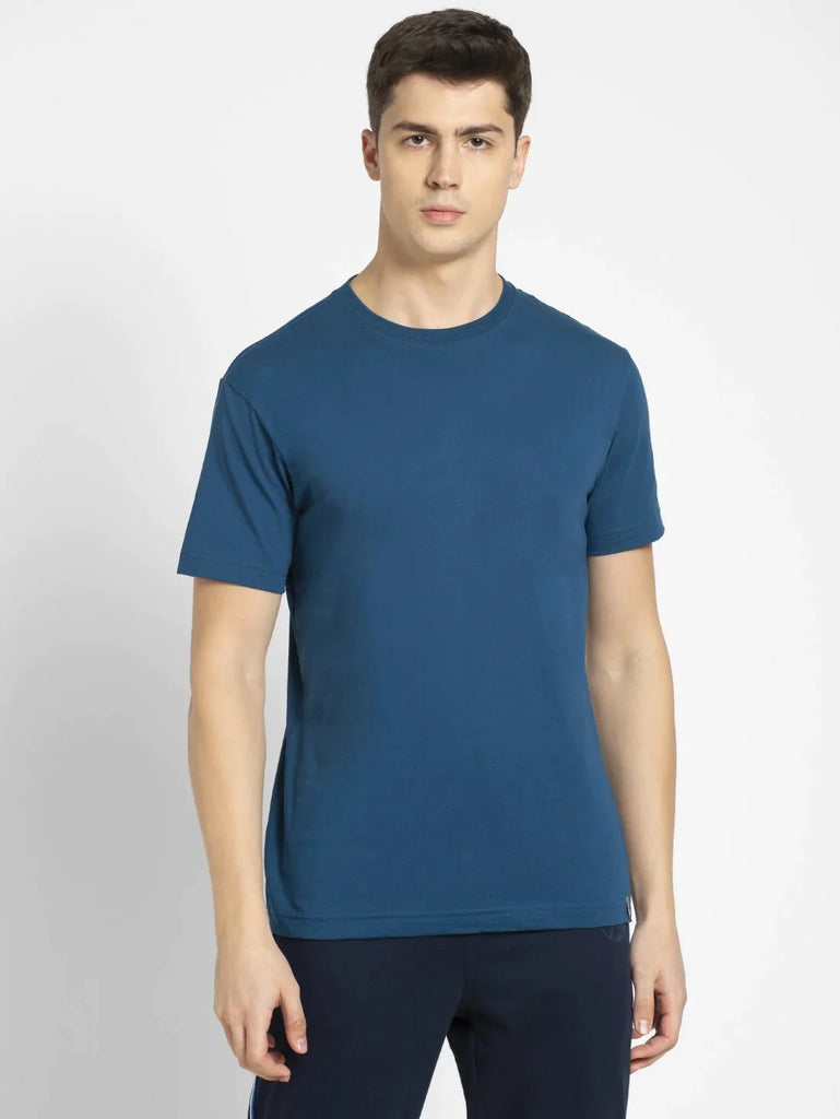 Seaport Teal JOCKEY Men's Printed Round Neck Half Sleeve T-Shirt