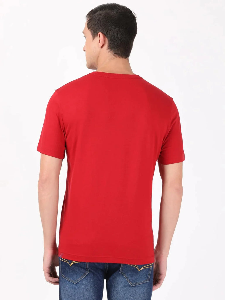 Shanghai Red JOCKEY Men's Printed Round Neck Half Sleeve T-Shirt