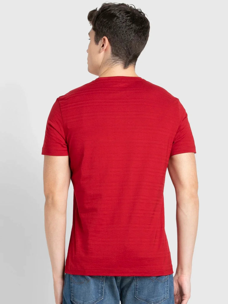 Shanghai RedJOCKEY Men's Solid Round Neck Half Sleeve T-Shirt