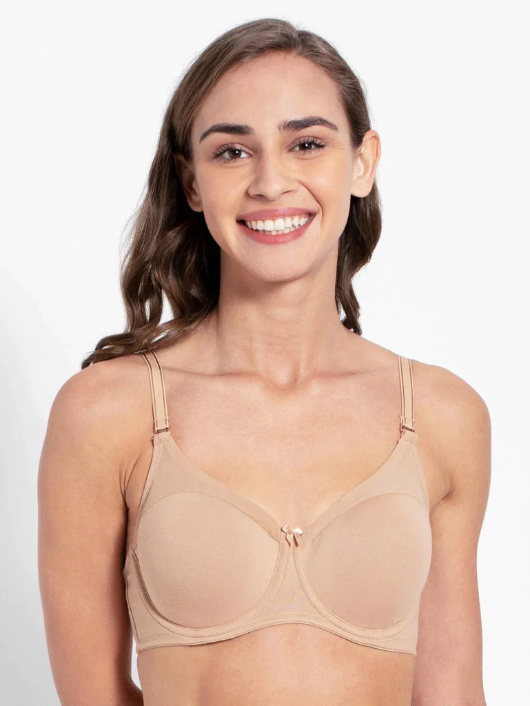 Skin JOCKEY Women's Under-Wired Padded Full Coverage T-Shirt Bra