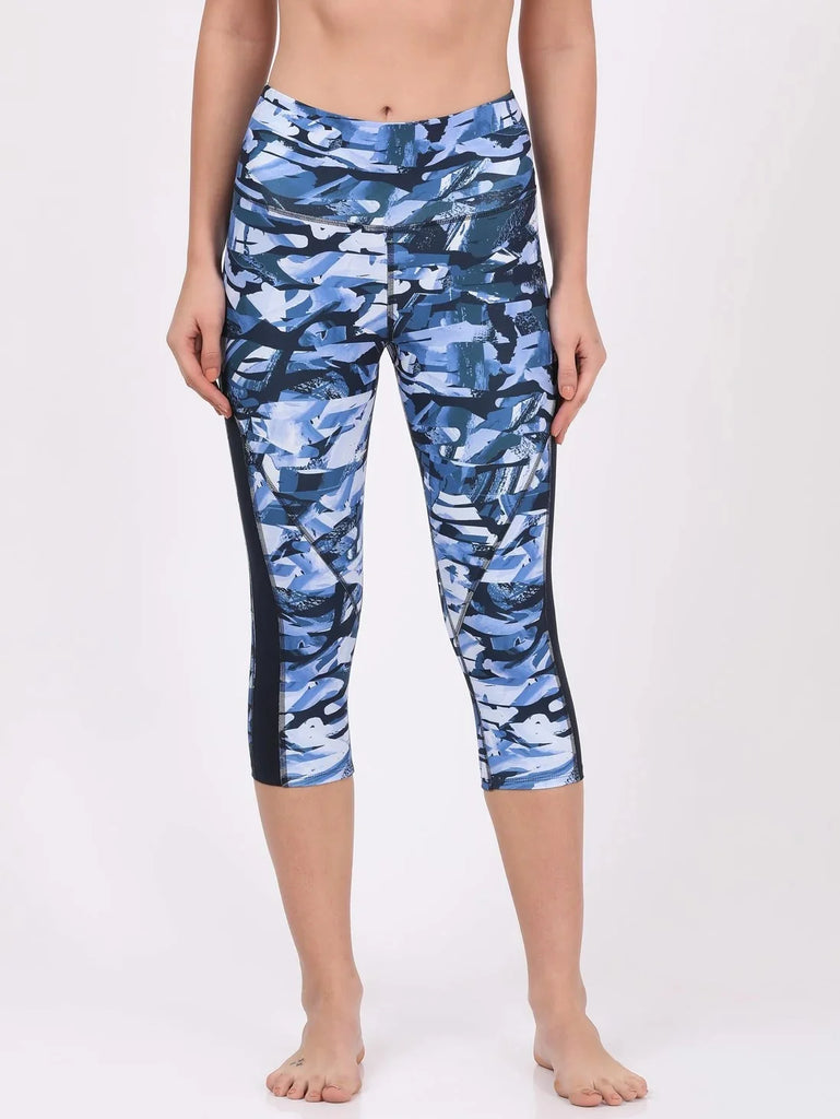 Sky Captain Printed JOCKEY Women's Microfiber Elastane Stretch Slim Fit Printed Capri.