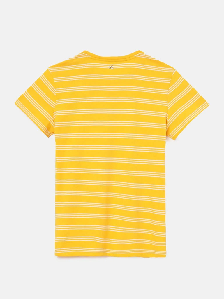 Spectra Yellow JOCKEY Girl's Striped Short Sleeve T-Shirt