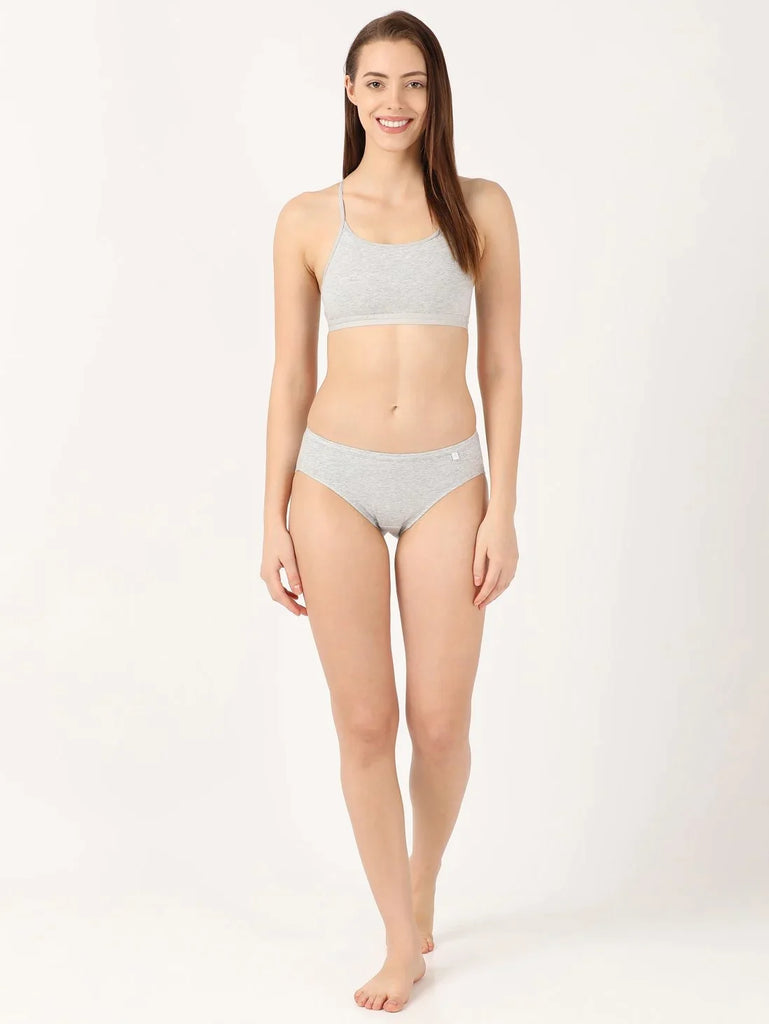 Steel Grey Melange Jockey Women's Crop Top