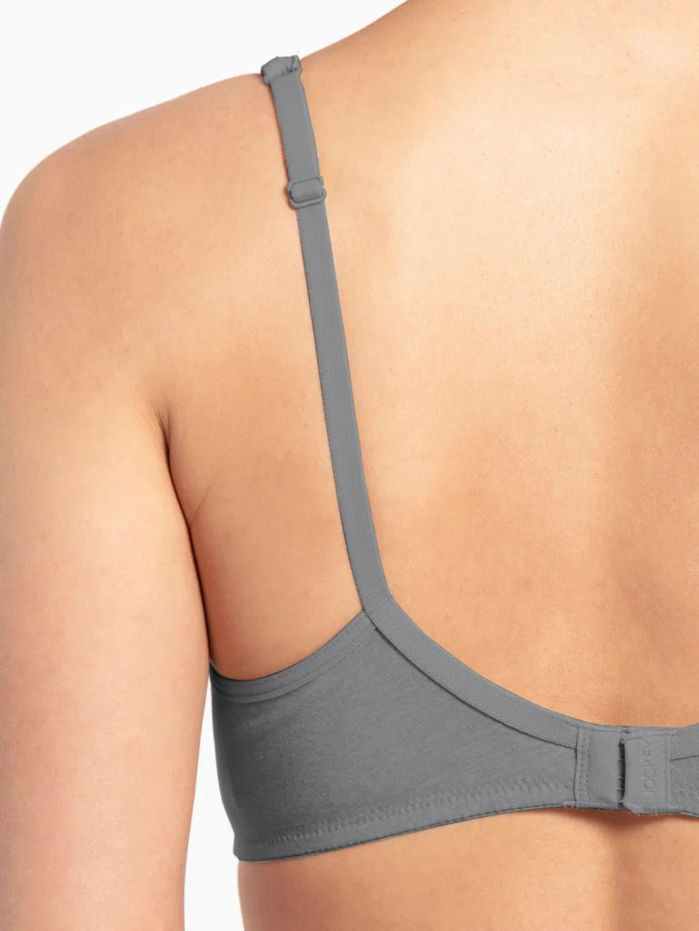 Steel Grey Melange Jockey wirefree non padded Everyday bra for women