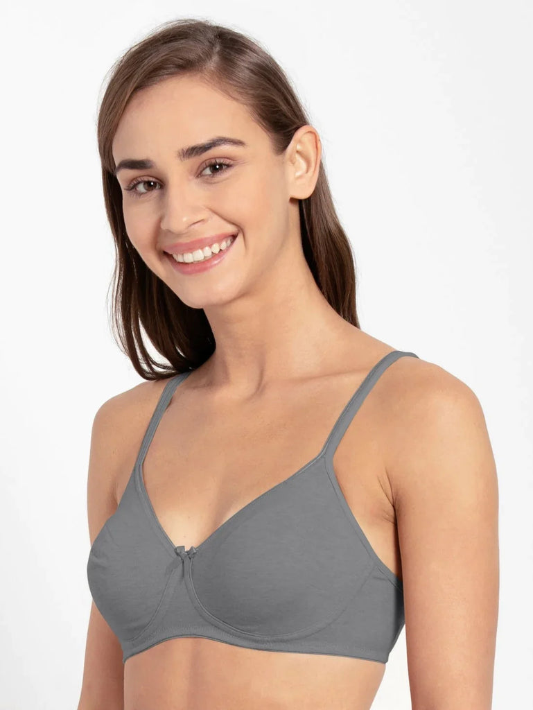 Steel Grey Melange Jockey wirefree non padded Everyday bra for women