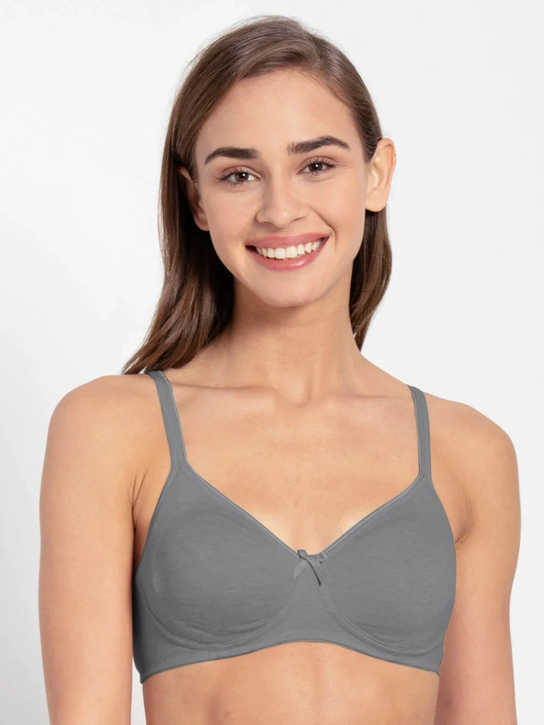 Steel Grey Melange Jockey wirefree non padded Everyday bra for women