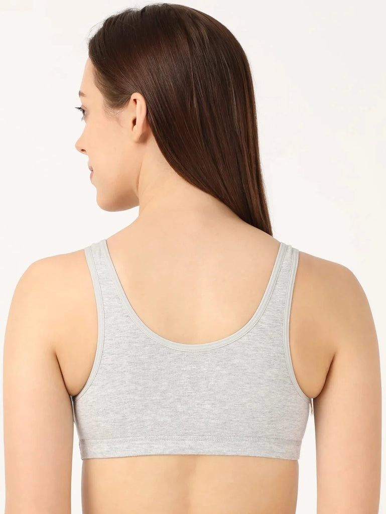 Steel Grey Melange JOCKEY Women's Slip-On Uniform Bra.