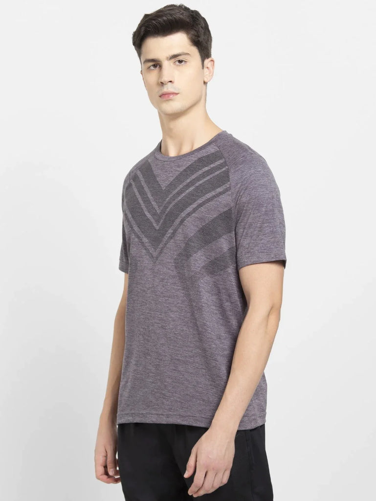 Steel Grey JOCKEY Men's Printed Round Neck Half Sleeve T-Shirt