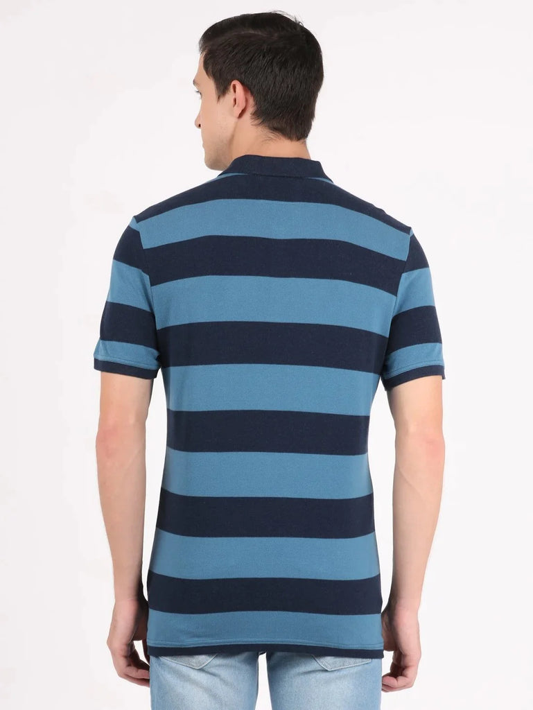 Stellar & Navy JOCKEY Men's Striped Polo T-Shirt