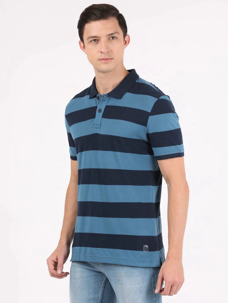 Stellar & Navy JOCKEY Men's Striped Polo T-Shirt