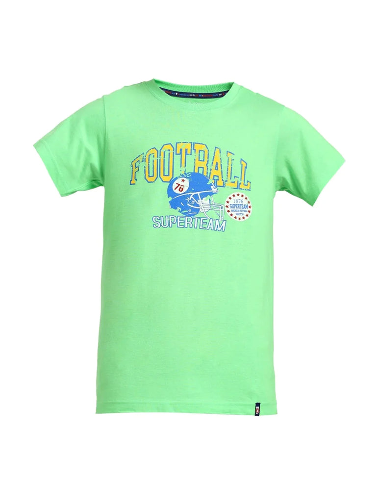 Summer Green JOCKEY Boy's Graphic Printed Half Sleeve T-Shirt