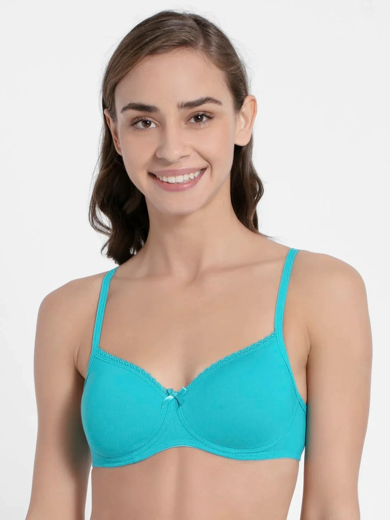 Teal JOCKEY Women's Wirefree Padded Medium Coverage T-Shirt Bra