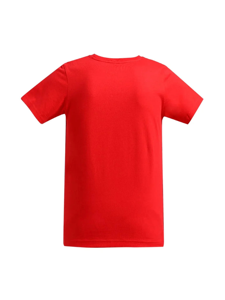 Team Red JOCKEY Boy's Graphic Printed Half Sleeve T-Shirt