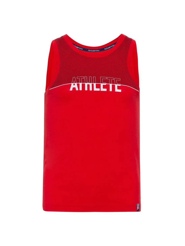 Team Red Printed Jockey Boy's Super Combed Cotton Tank Top