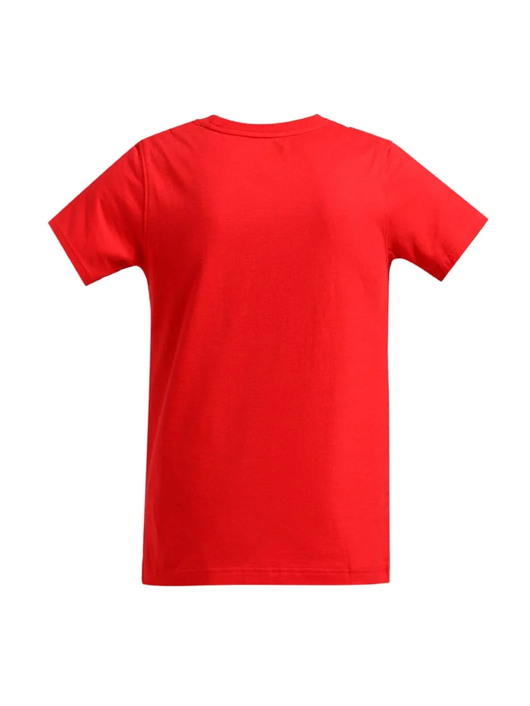 Team Red JOCKEY Boy's Graphic Printed Half Sleeve T-Shirt