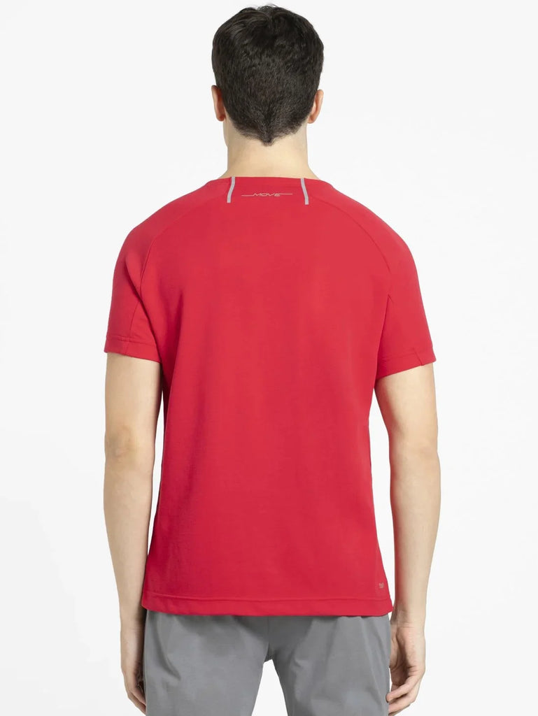 Team Red JOCKEY Men's Round Neck Half Sleeve T-Shirt