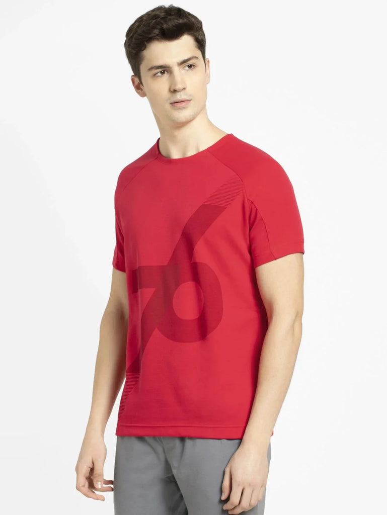 Team Red JOCKEY Men's Round Neck Half Sleeve T-Shirt