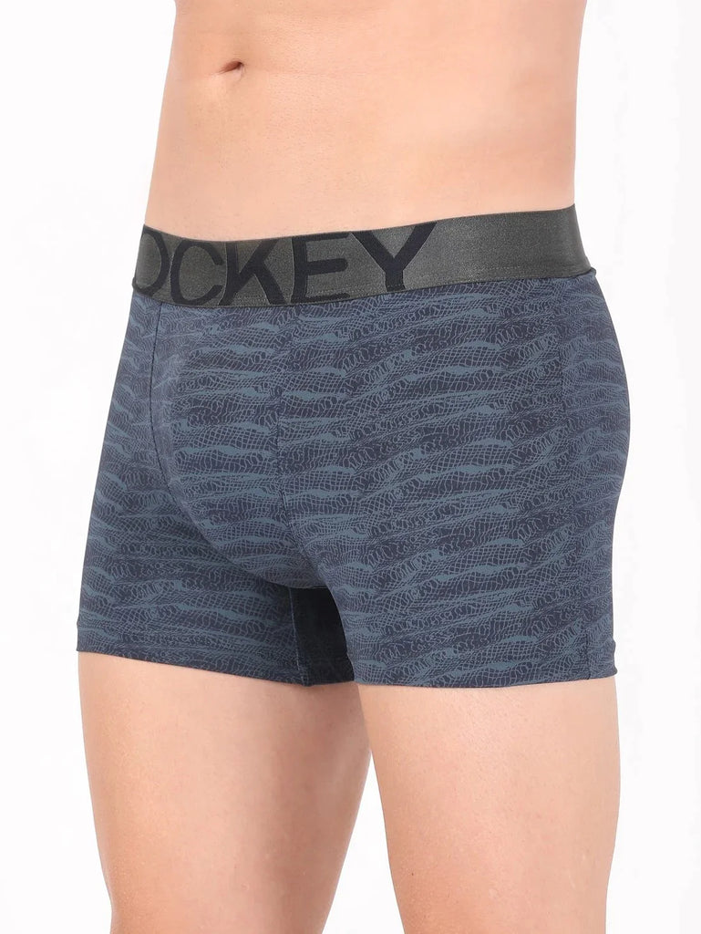 True Navy Print Jockey Elastane Stretch Printed Trunk Underwear For Men