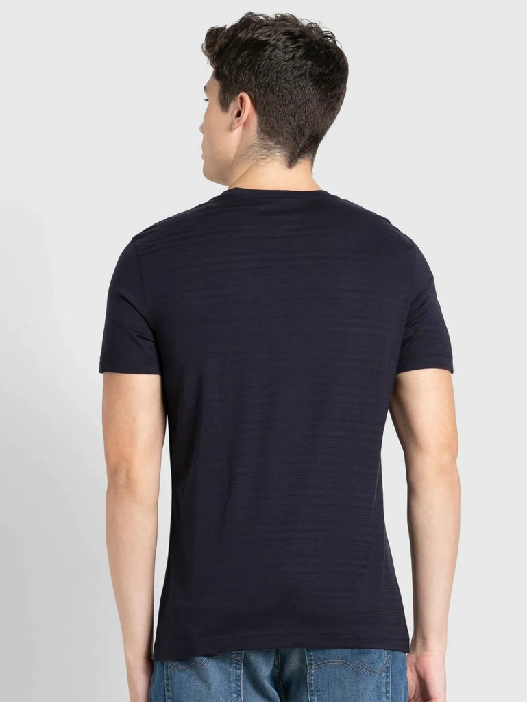 True Navy JOCKEY Men's Solid Round Neck Half Sleeve T-Shirt