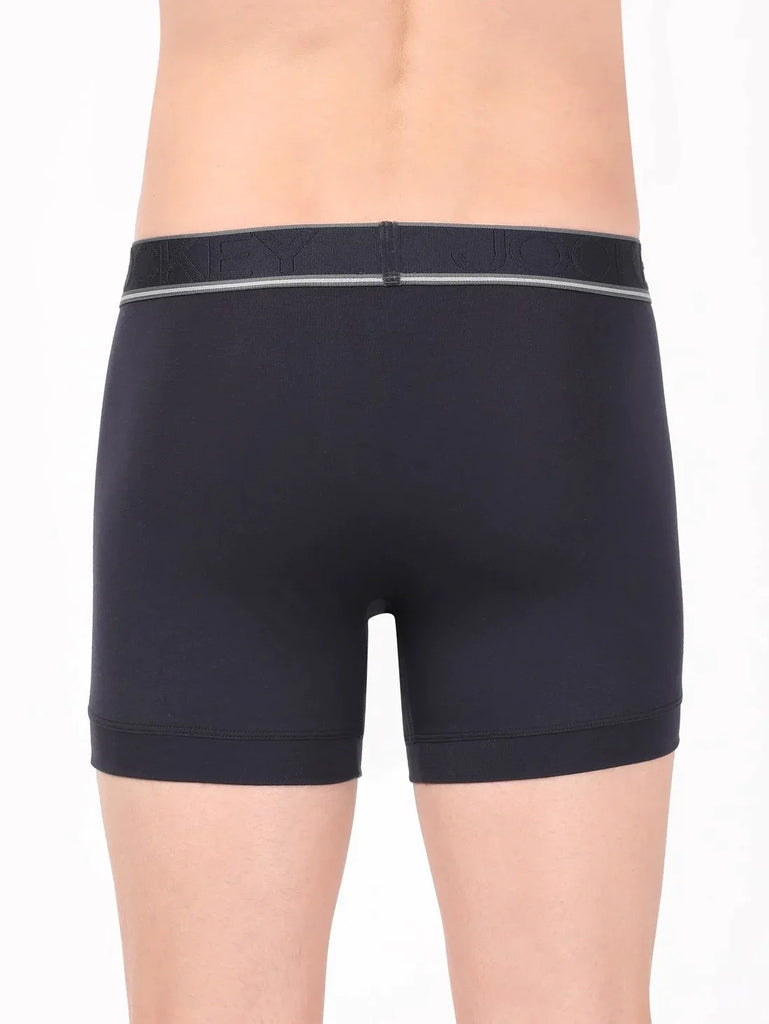 True Navy Jockey Elastane Stretch Solid Trunk Underwear For Men