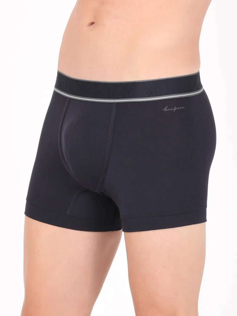 True Navy Jockey Elastane Stretch Solid Trunk Underwear For Men
