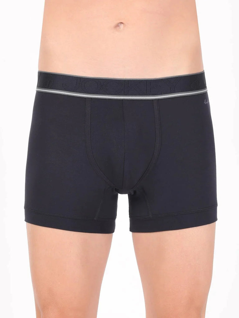 True Navy Jockey Elastane Stretch Solid Trunk Underwear For Men