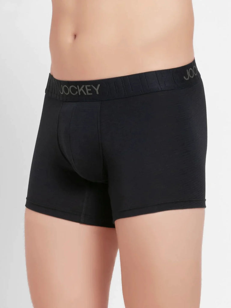 True Navy Jockey Supima Cotton Elastane Stretch Solid Trunk Underwear For Men