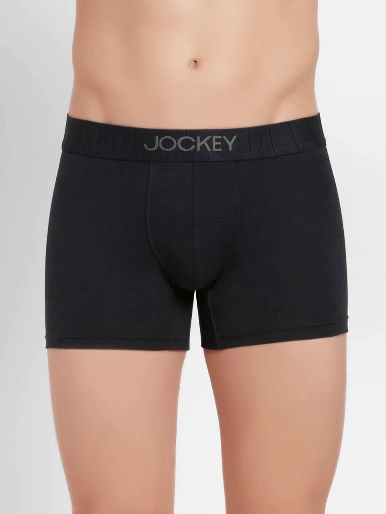 True Navy Jockey Supima Cotton Elastane Stretch Solid Trunk Underwear For Men