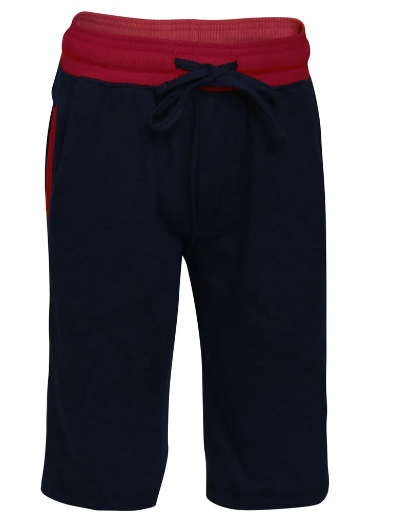 Navy & Team Red JOCKEY Boy's Super Combed Cotton Rich Solid Shorts