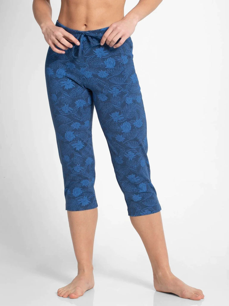 Vintage Denim Melange Printed JOCKEY Women's Slim Fit Capri.