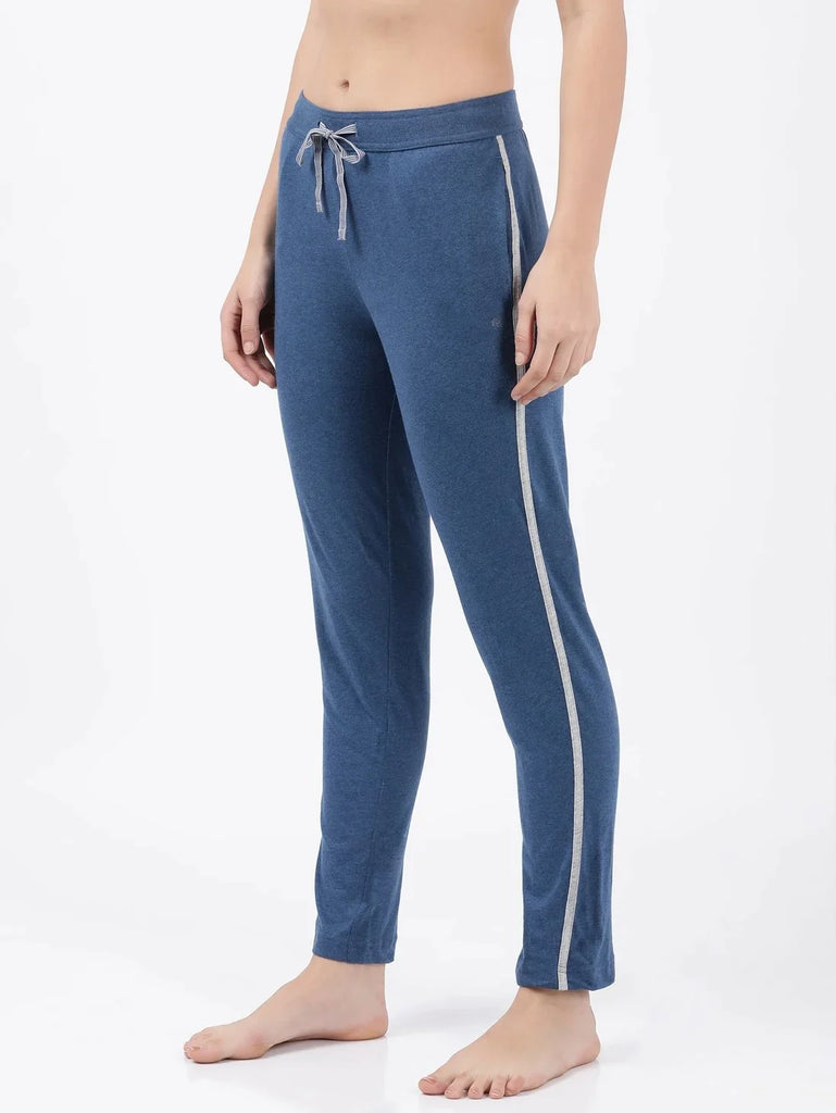 Vintage Denim Melange Super Combed Cotton Relaxed Fit JOCKEY Women's Trackpants