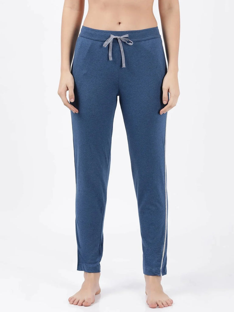 Vintage Denim Melange Super Combed Cotton Relaxed Fit JOCKEY Women's Trackpants