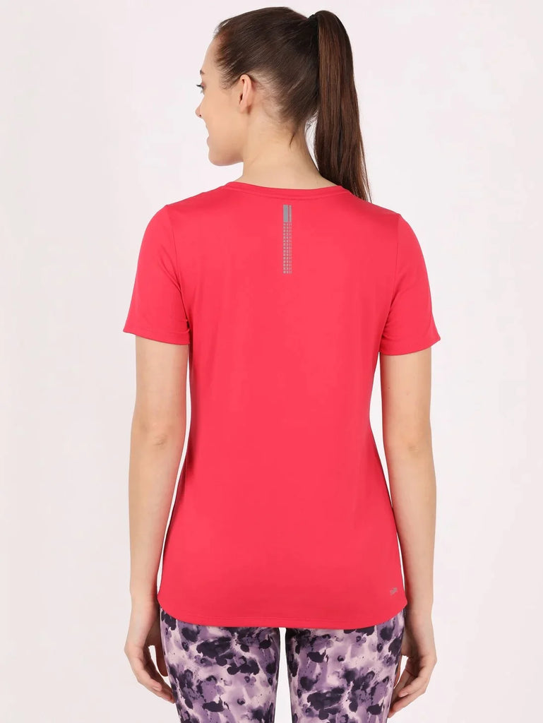 Virtual Pink JOCKEY Women's Round Neck Half Sleeve T-Shirt