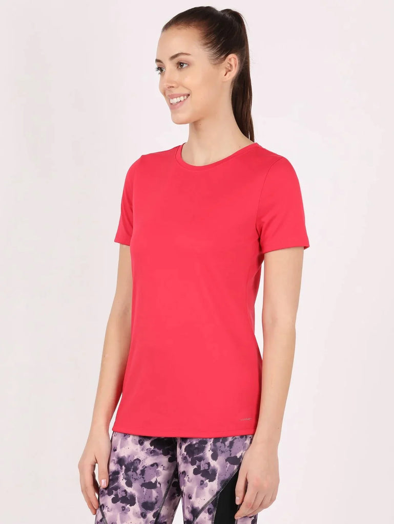 Virtual Pink JOCKEY Women's Round Neck Half Sleeve T-Shirt