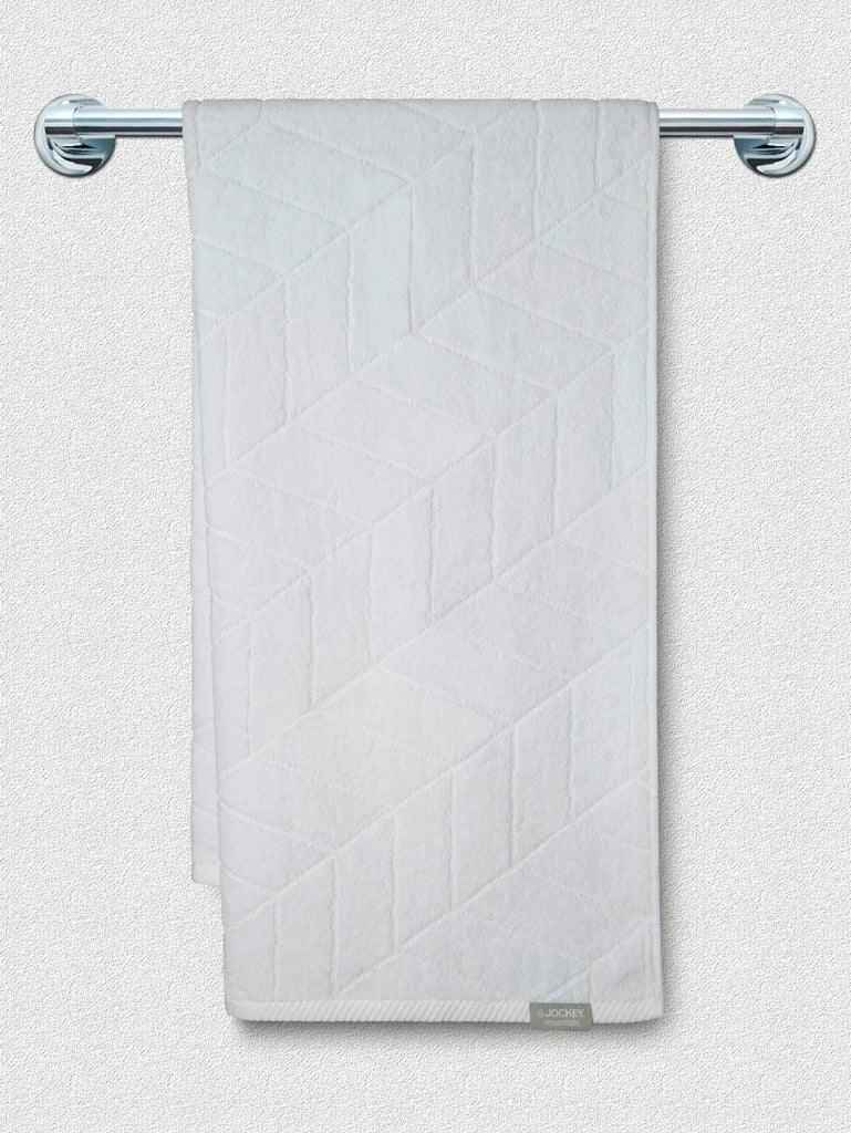 Cotton Terry Ultrasoft and Durable Patterned Bath Towel White