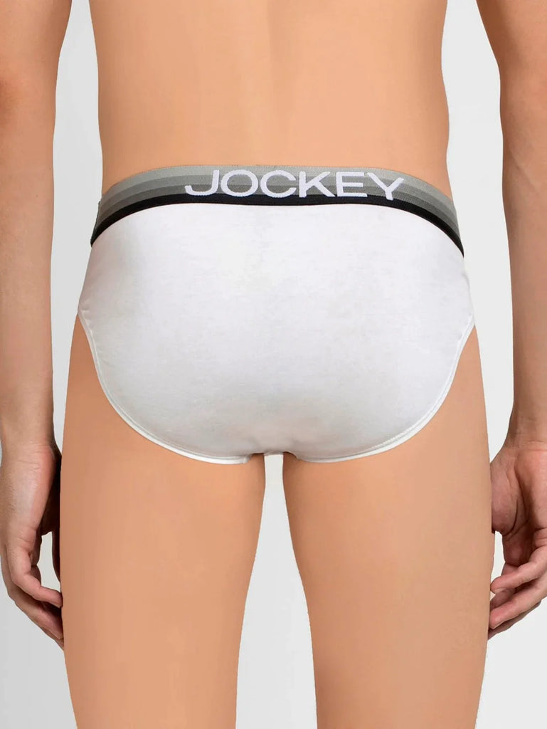 White Solid Jockey Brief Underwear Men