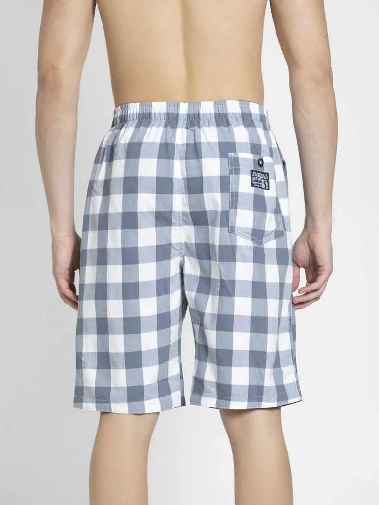 White & Blue JOCKEY Men's Regular Fit Printed Bermuda