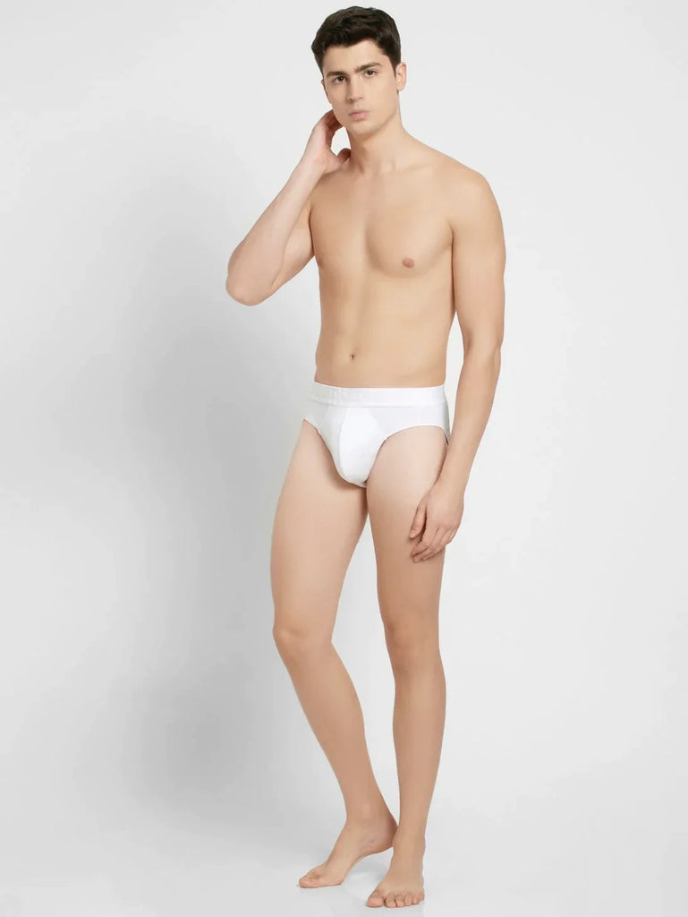 White Jockey Solid Brief For Men 