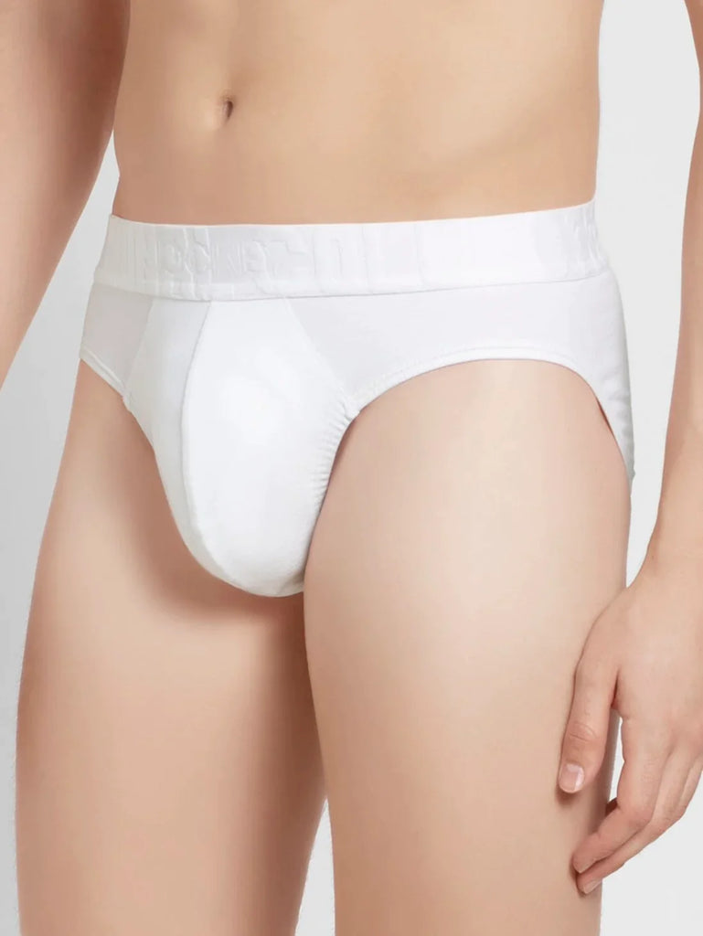 White Jockey Solid Brief For Men 